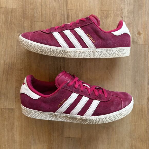 Adidas Originals Gazelle Classic College Red Maroon White Shoes wm 7.5 Youth 5.5 - Picture 2 of 9